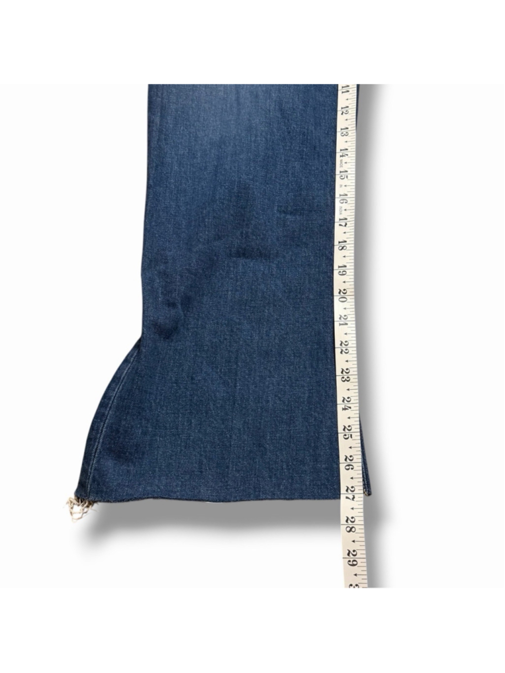 Paige 26 Leenah Ankle Jeans Saint Tropez Wide Leg Frayed Hem EUC Mid Rise $249 - Picture 5 of 10